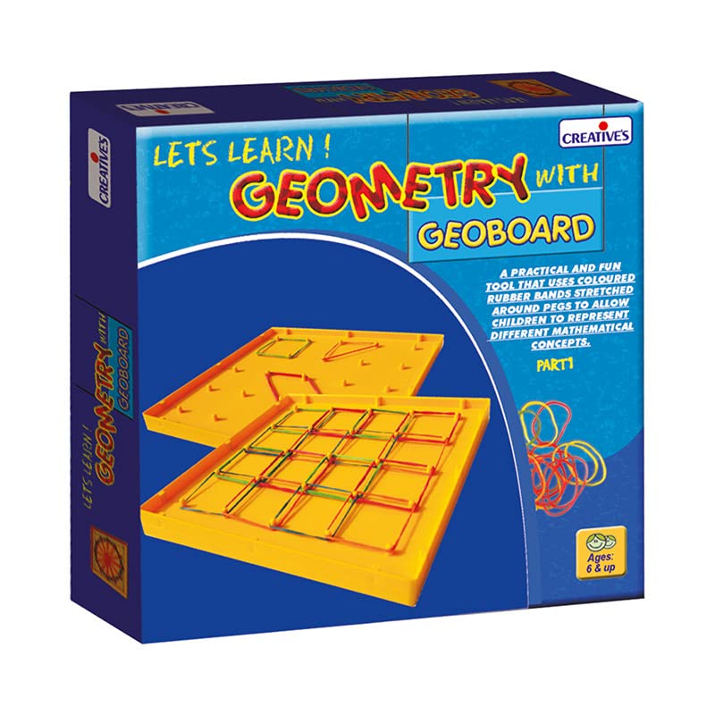 Creatives Educational Geometry with Geoboard |Games and Activity Guide | Easy & Fun Way of Learning Geometry Shape | for Kids Ages -6 Years and Up (20 Rubber Bands) (B0BWFDLTYW) Amazon Price History, Amazon Price Tracker