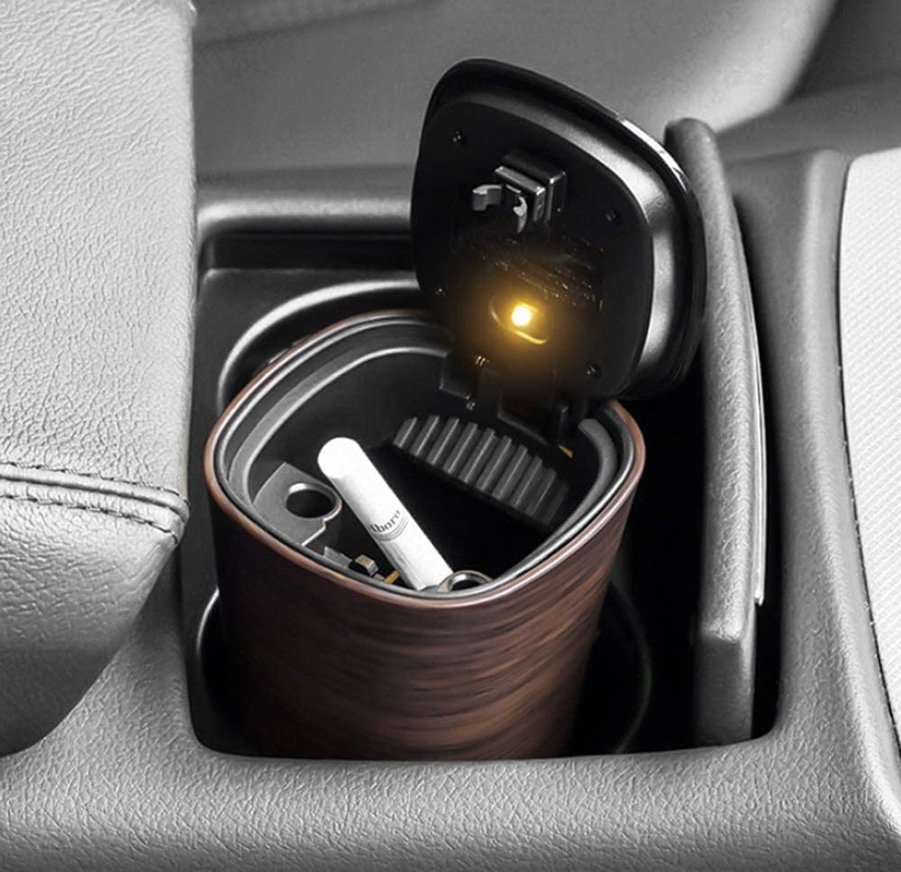 Cendrier solaire de voiture avec couvercle pour voiture, bureau, voiture créative, accessoires d'intérieur, cendrier de voiture, 8,5 x 11 x 6,5 cm