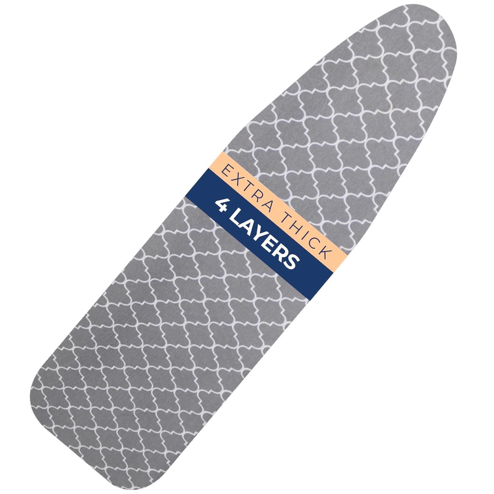 Ironing Board Cover – Iron Board Cover with Padding 100% Cotton Fabric with Metalized Coating & Foam Lamination, Prevents Burning, Great Cover for All Standard Iron Boards