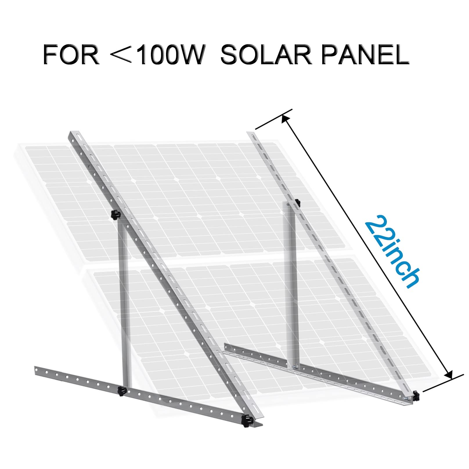 Staffe di Montaggio inclinabili Regolabili per Pannello Solare Kit di Montaggio su palo per Pannello Solare da 22 Pollici Supporto Fino a 100 Watt Pannello Solare per Barca, Camper