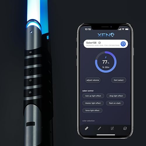 Miniatura 9 de Sable de luz Xenopixel, sable de luz suave con 34 fuentes de sonido, cambio de color infinito de 16 GB, tarjeta SD de 16 GB, 8 efectos de luz, 12