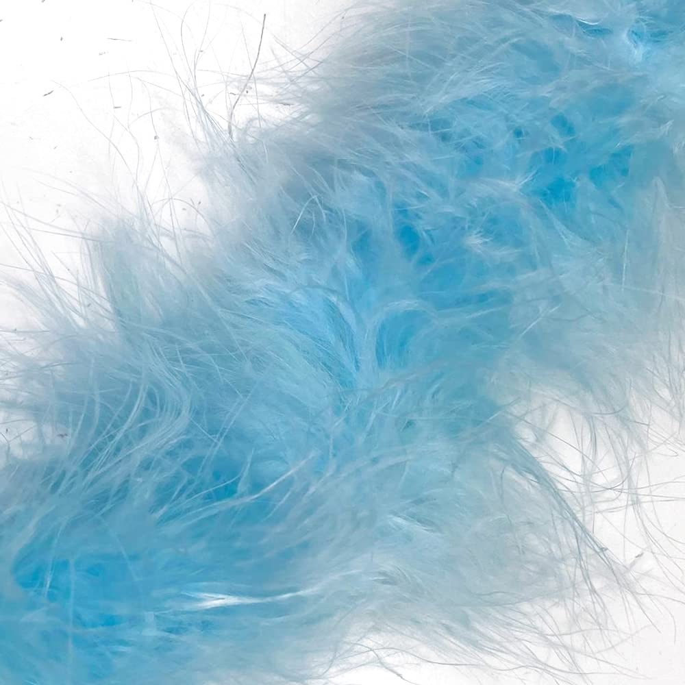 1 Metre - Marabou Swansdown Feather Trim Soft & Fluffy Craft - Choose Colour (Baby Blue)