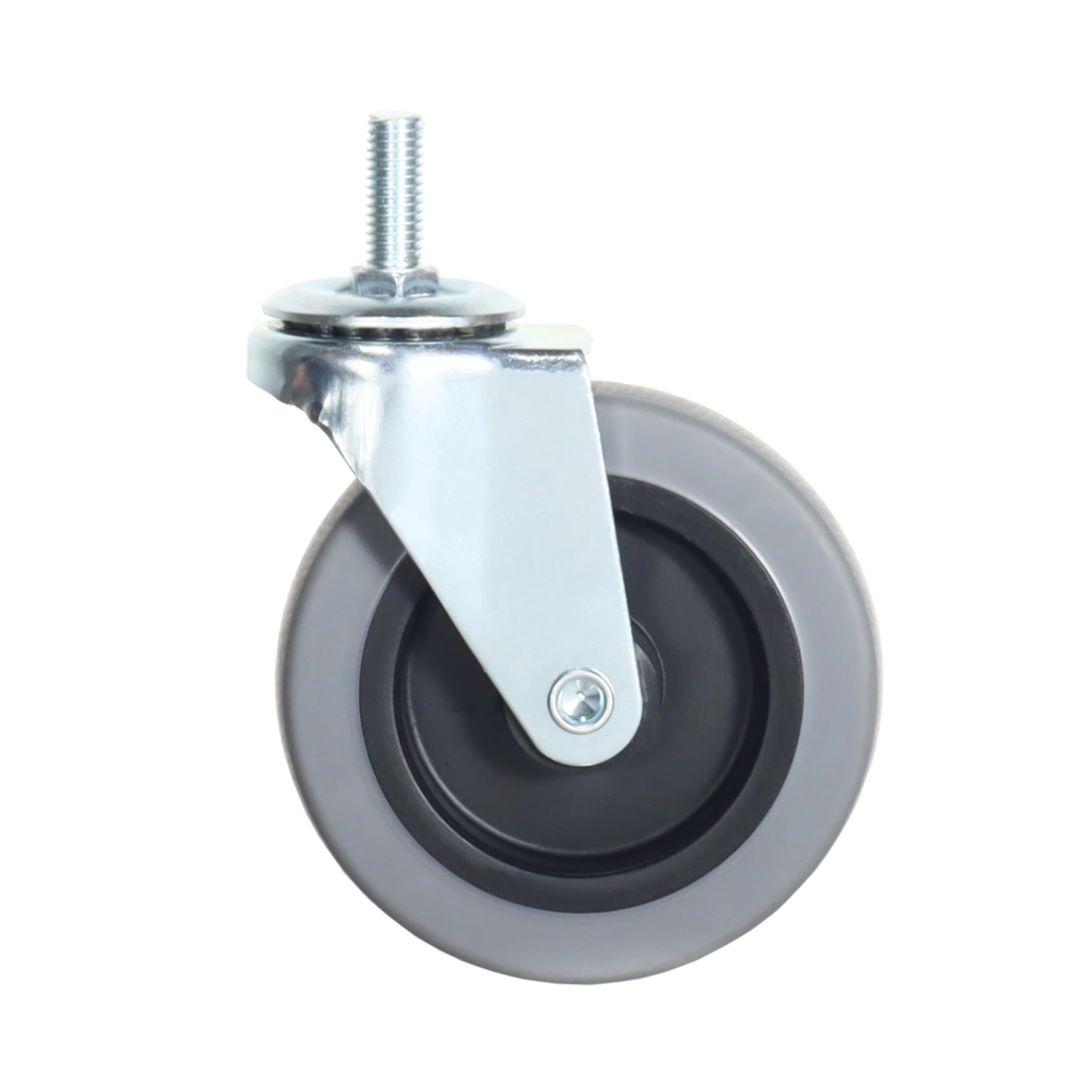 Ruedas giratorias, 4 pulgadas, ruedas de vástago roscado, sin ruido, juego de 4 ruedas giratorias de bloqueo para muebles, banco de trabajo, carritos (M8-1.25 x 25 mm, 4 pulgadas)