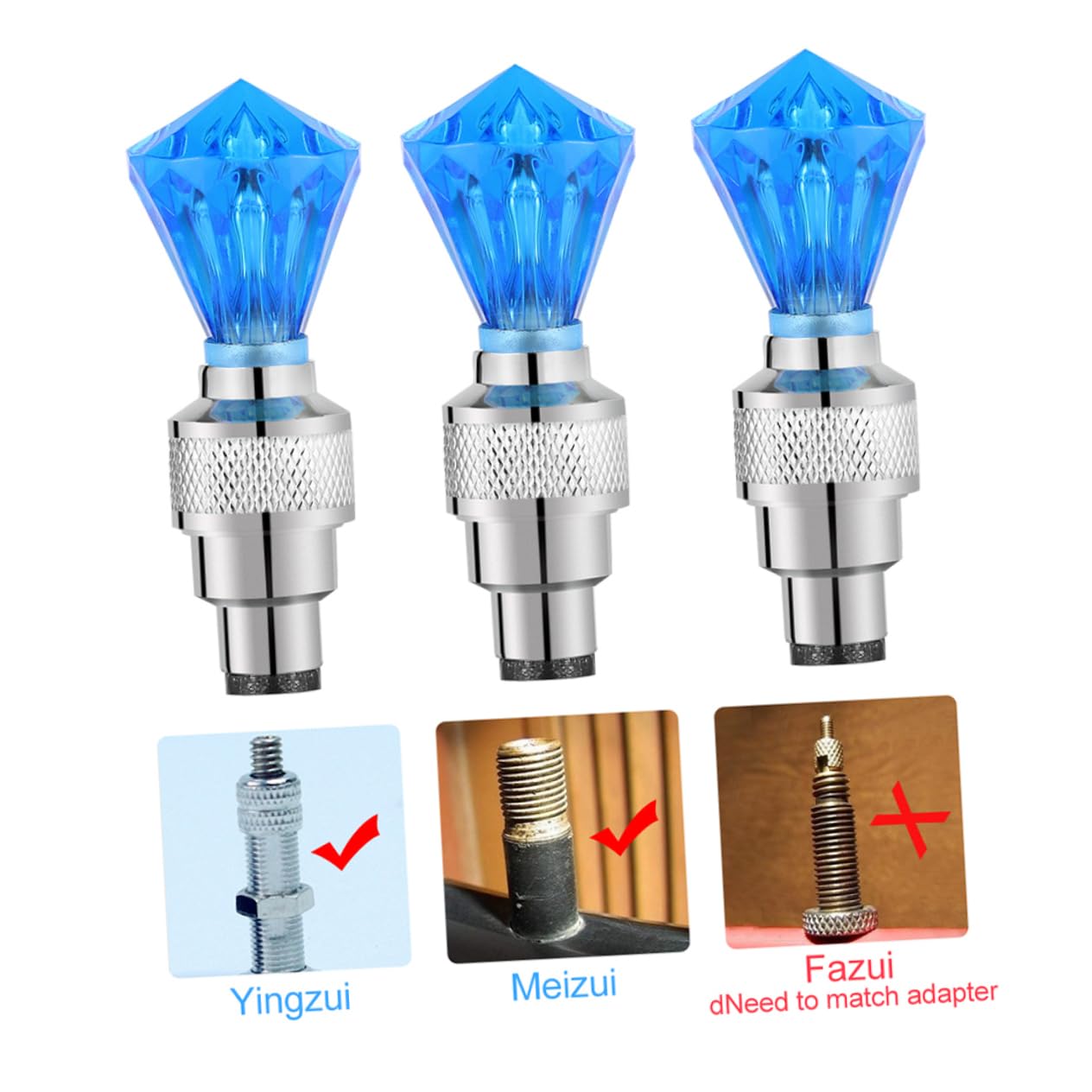 ibasenice 2 Ensembles Éclairage De Valve De Vélo Éclairage De Roue Pneu Lampe À Rayons Éclairage De Roue Éclairage De Vélo De Route Métal 16 pièces * 2