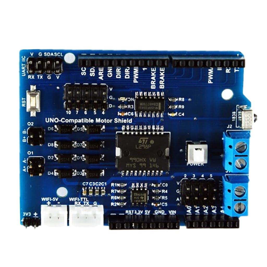UJEAVETTE® 7-12V 2A Motor Driver Shield, L298P Drive Board Compatible with Arduino UNO R3-image-37