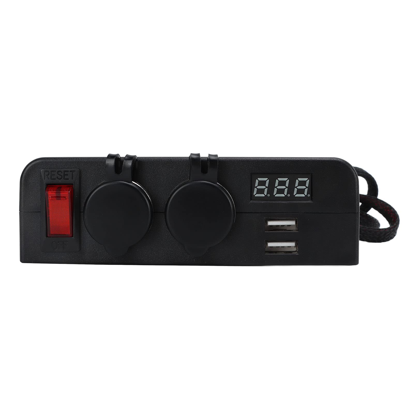 Adapter do ładowarki samochodowej Podwójne gniazdo ładowarki USB z cyfrowym wyświetlaczem napięcia Zasilanie Adapter baterii do samochodów Łodzie RV Materiał ABS 50 A 600 V Złącze
