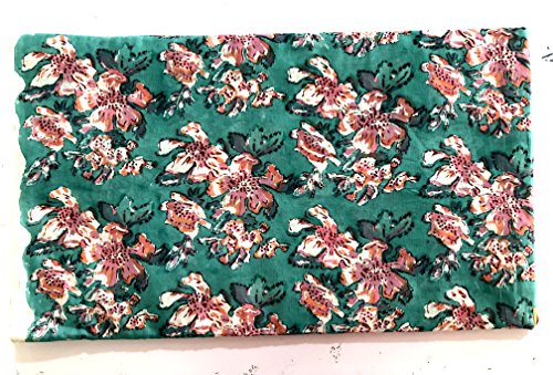 HomeDecorShopie Tissus de coton imprimés par yard, tissu de tissu imprimé indien pour robe d'été, écharpe, coussin, housse de canapé (5 Yards) Cover