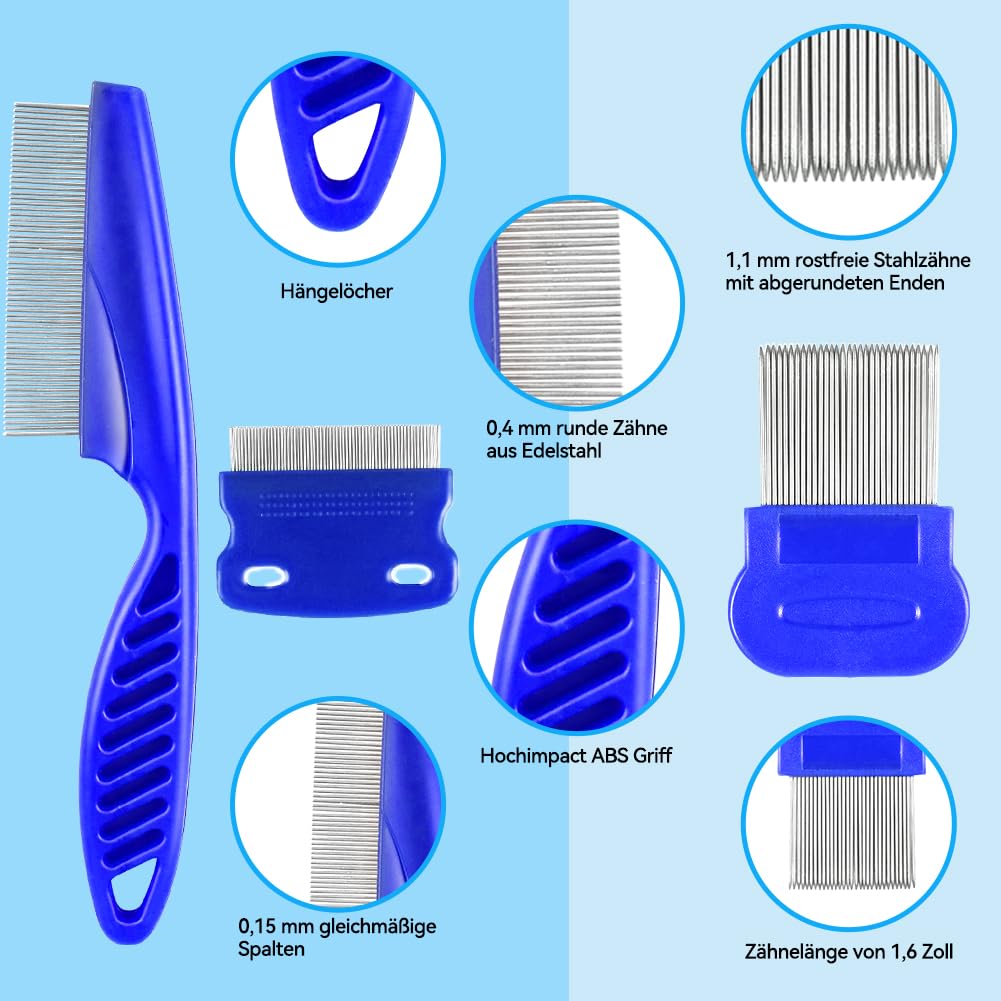 Cat Dog Flea Comb, Pack of 7 Cats and Dogs Grooming Comb, Lice Comb - Image 4