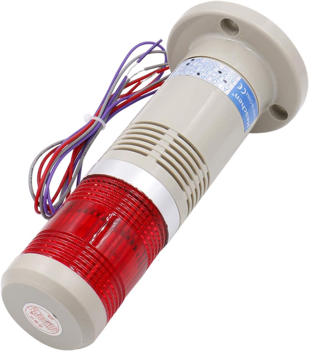 Heschen Signal Light Tower Stack Light 24V DC Industrial Buzzer Red LED