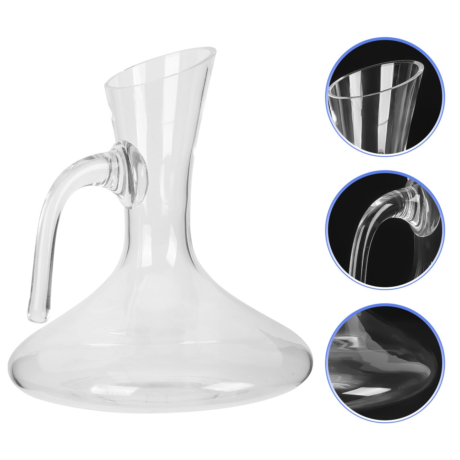 TIDTALEO Decantador de Vino de Vidrio Aireador y Fácil de Limpiar Diseño Creativo y Superficie Lisa 1800ml para Uso Doméstico