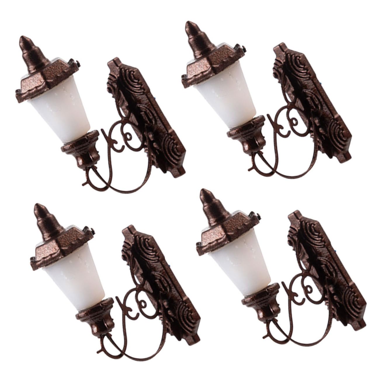 Holibanna 4Pcs Mini Luminous Wall Lamp Decorative Tiny Wall Lights for DIY Sand Table Models Compact Warm Glow Safe Material for Mini House Decor