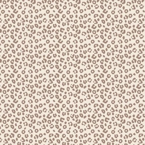 Die Stofftante Baumwolljersey | verschiedene Designs | Ökotex | ab 50 cm | Meterware | für Baby- und Kinderkleidung (Leopard, beige)