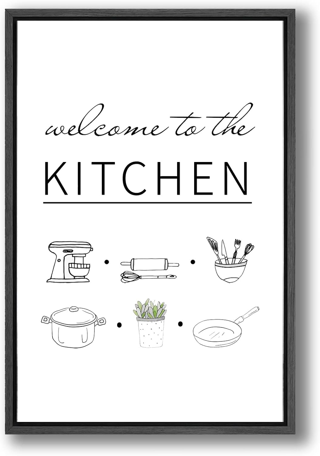 Kitchen Sign Canvas Wall Art White Kitchen Picture for Wall