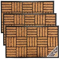 EDS Coco Coir Door Mat with Rubber Backing Floor Mat Outdoor Mat Heavy Duty Doormats Shoe Scrapper Removes Grass and Dirt, for Front Door, Patio and Entrance (45 X 75 CM)