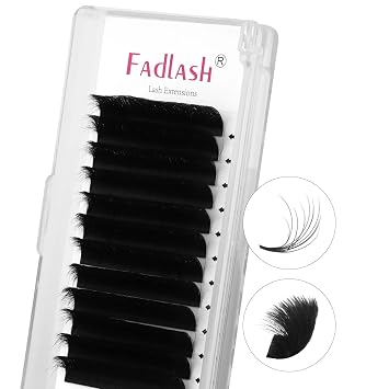 FADLASH Fluffy Easy Fan Lash Extension 3D Effect Rapid Volume Three Layers Easy Fan 2D10D Eyelash Extensions Automatic Blooming Easy Fan Lashes D Curl 0.05D 9-13mm Mixed