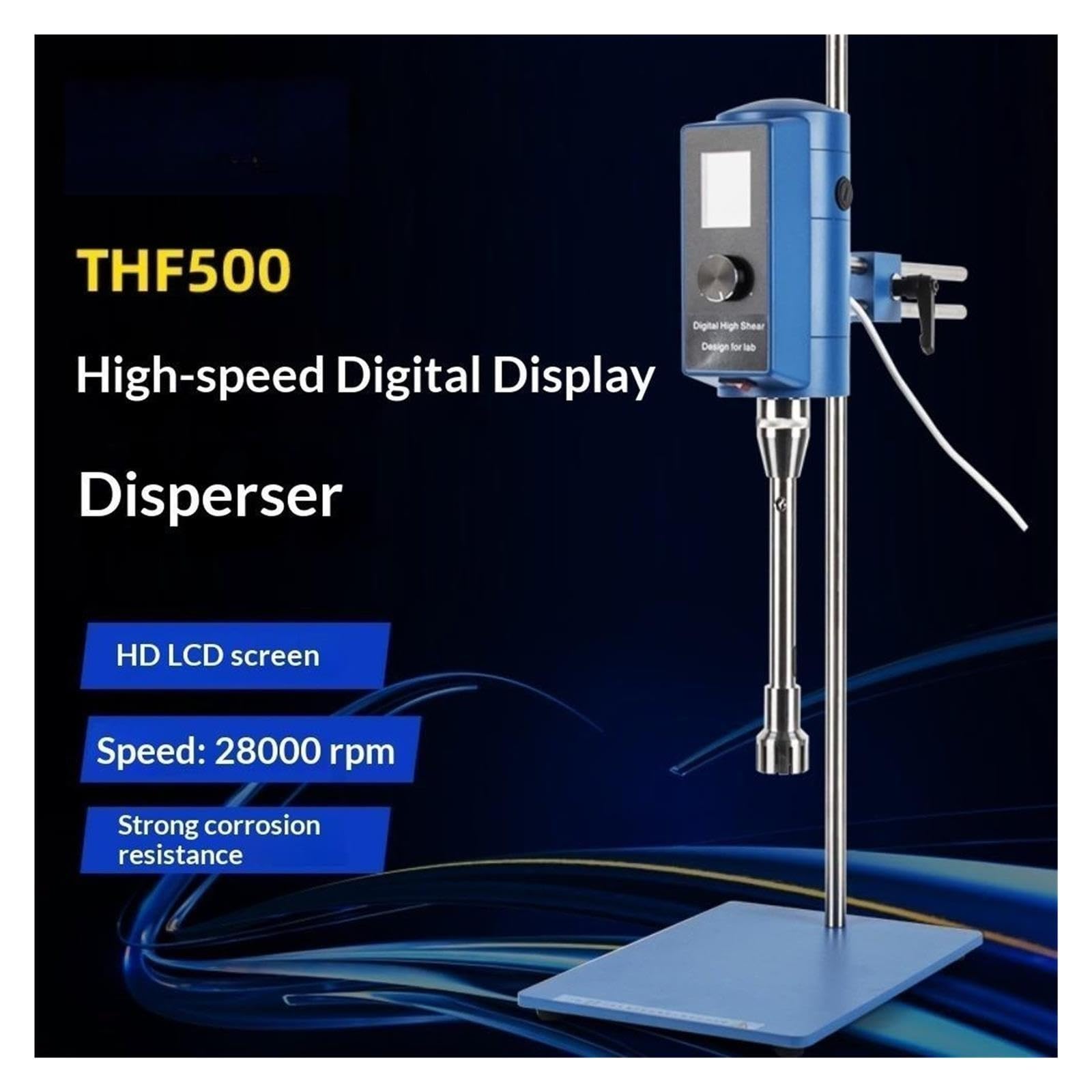 THF-500 cyfrowy szybki emulgator dyspergujący o wysokim ścinaniu homogenizator dyspergator mieszalnik kruszący 12-36G homogenizator dyspersyjny Dla początkujących DIY(28G)