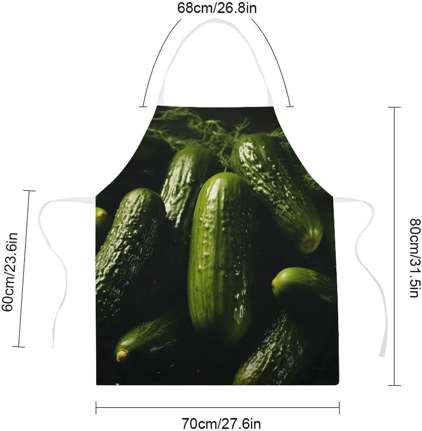 Apron Adjustable Bib Apron for Women Men Pickle Chef Aprons for Cooking
