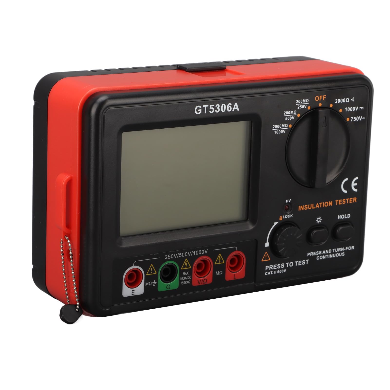 Tester rezystancji izolacji z wyświetlaczem LCD HD, cyfrowy tester rezystancji izolacji do konserwacji elektrycznej