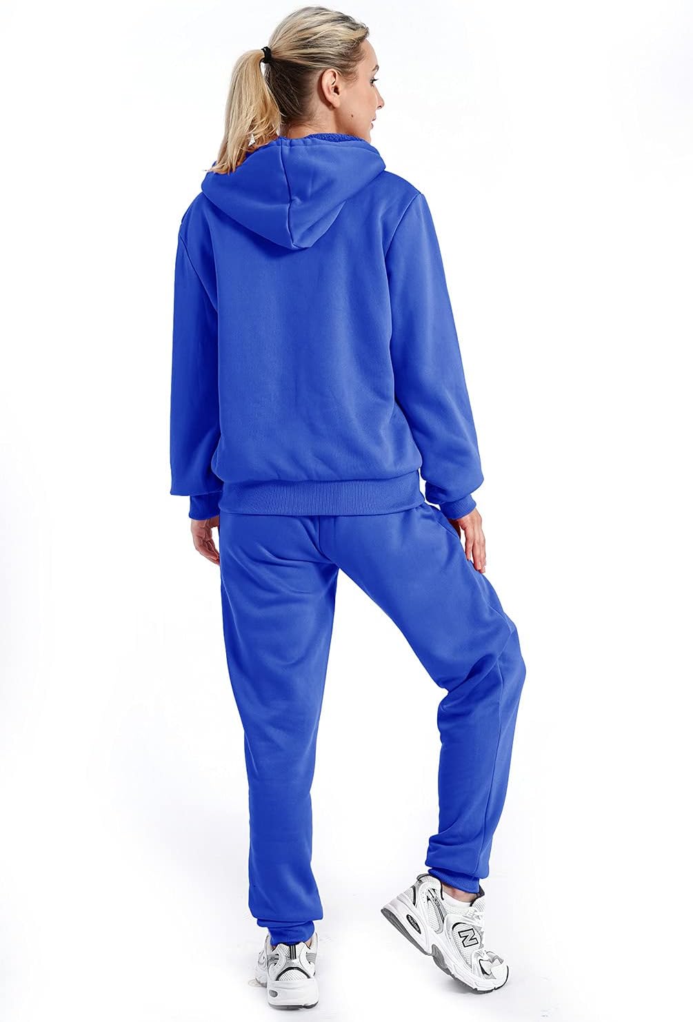 Womens Sweatsuits Sets Casual Fur Lining Fleece Hoody Sweatshirt and Sweatpants Athletic Clothing Sets - Image 4