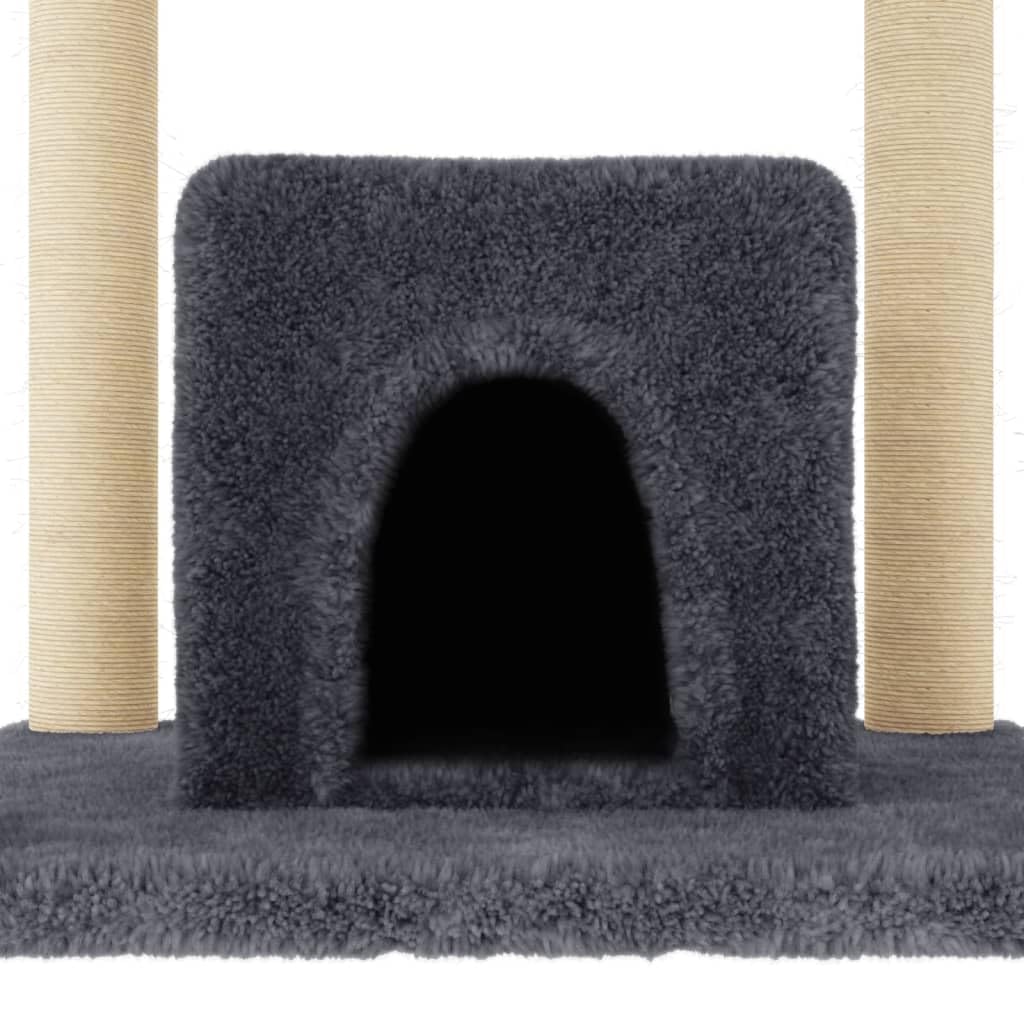 Tiragraffi con palo tiragraffi in sisal grigio scuro 154 cm, giocattolo per gattigio scuro 154 cm, giocattolo per gatti, giocattolo per gatti, tiragraffi per gatti, modello tiragraffi 172057
