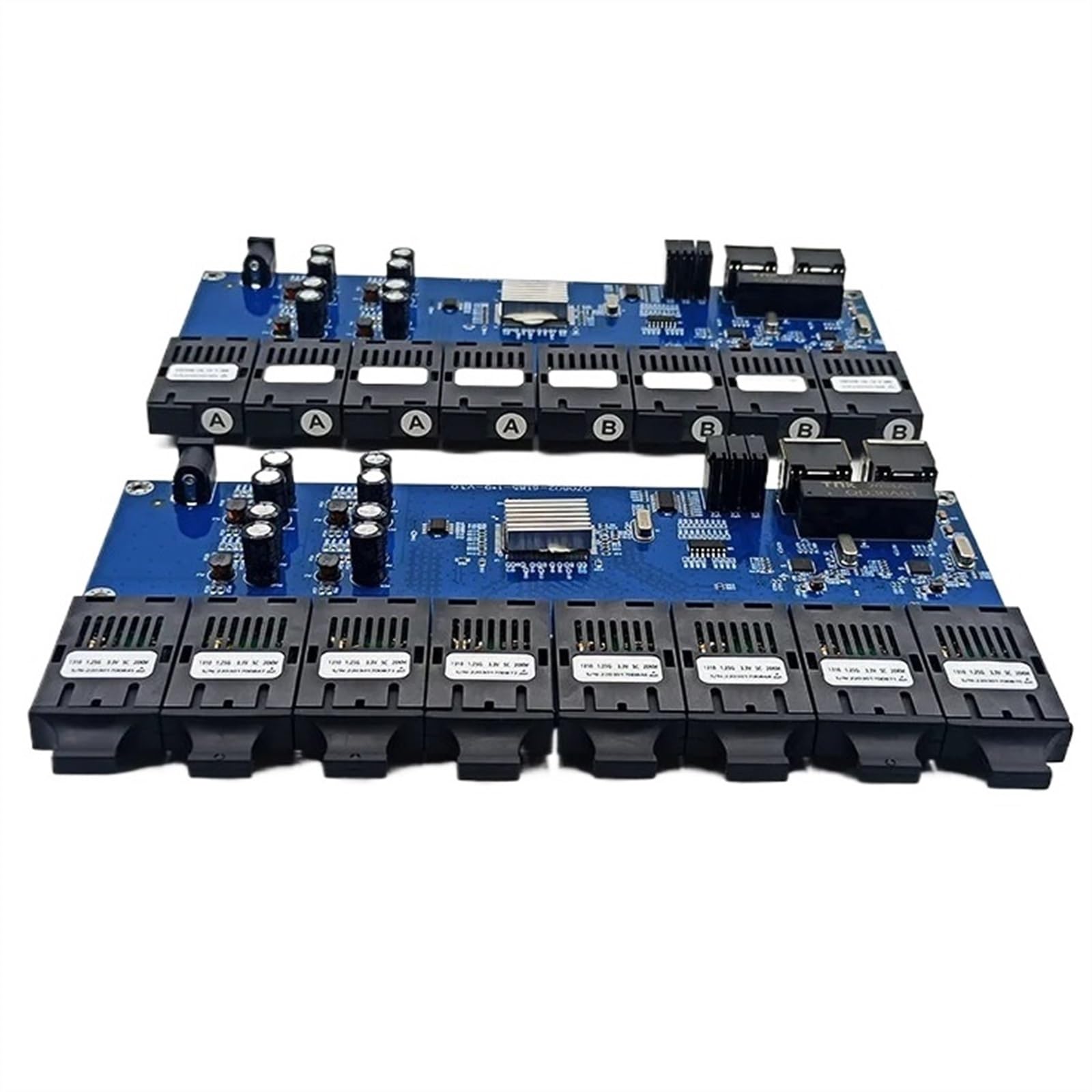 Convertisseur De Média De Commutateur De Fiber D'ethernet De Gigabit 8 Ports De Fiber 2 Émetteur-récepteur Optique De Port De Fiber De RJ45 20KM SC-monomode 100/1000M ( Size : 1 pcs Simplex PCBA )