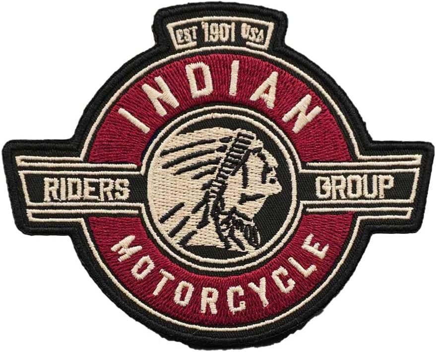 Indian Motorcycles Patch Indian Motorcycles Accessories Embroidered Patch 10 x 8 cm Red