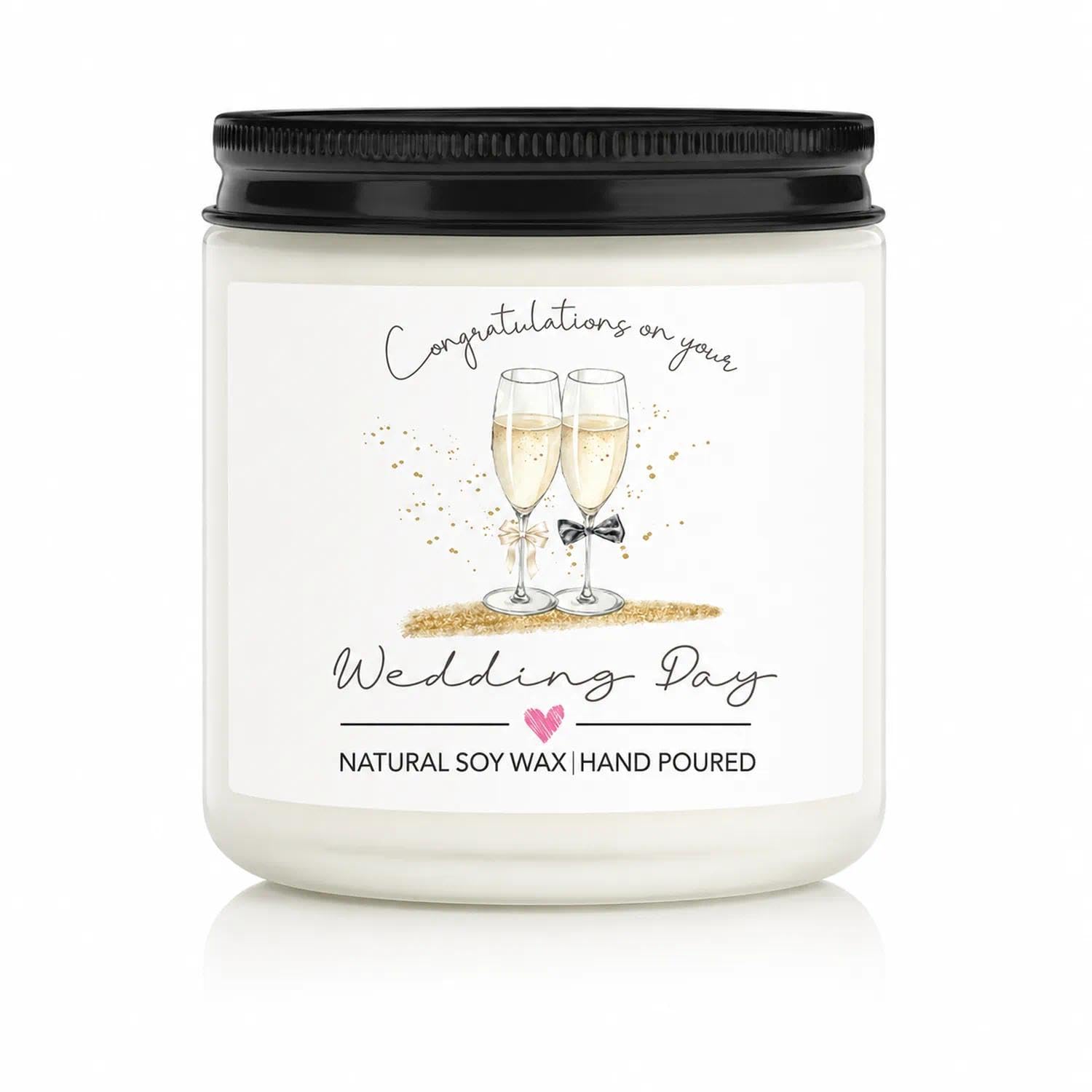 Wedding Gifts for Bride and Groom, 3.5oz Wedding Candle, Engagement Gift Lavender Scented Candle, Congratulations on Your Wedding Day, Bride to Be Presents