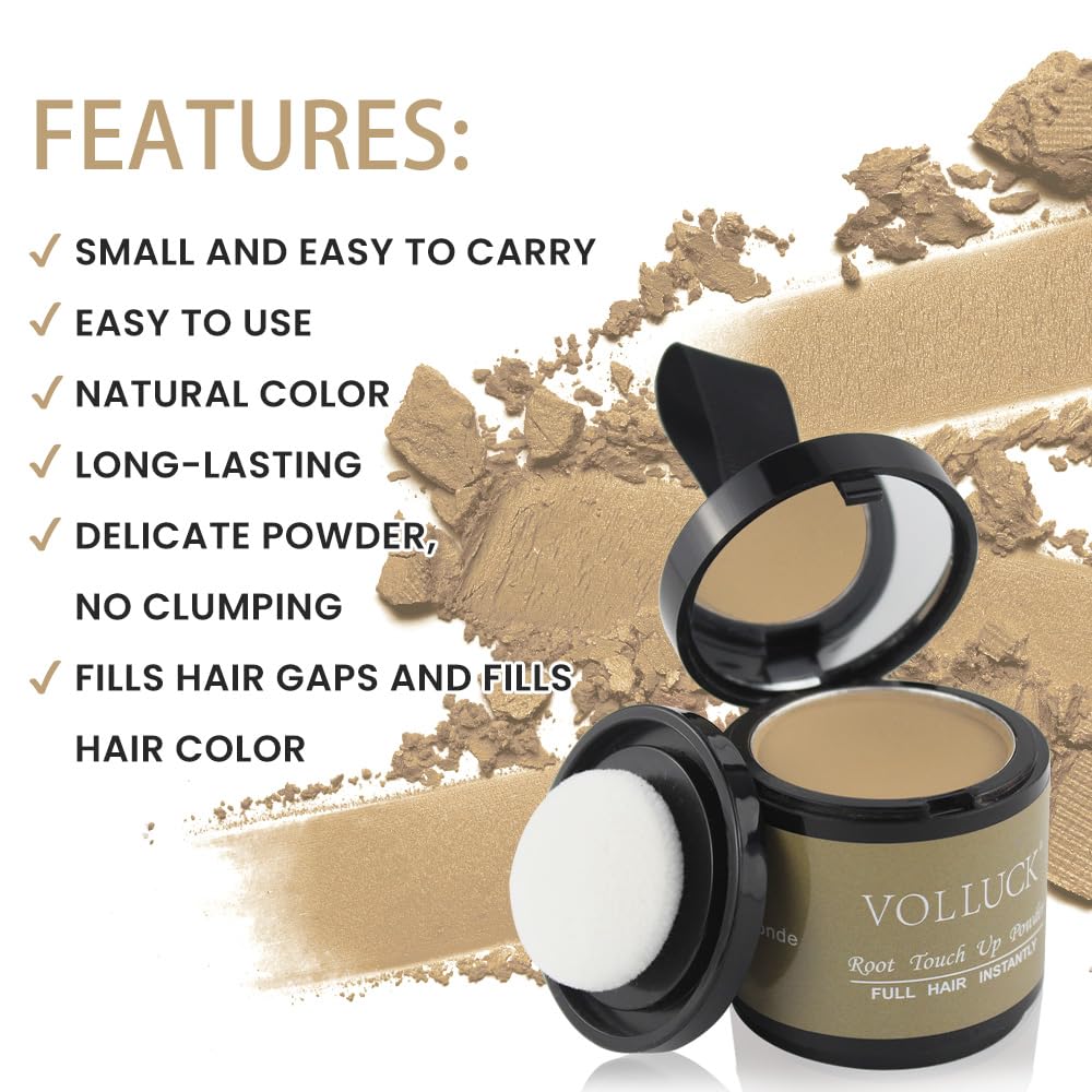 VOLLUCK Root Touch up Powder 10g, Covers Grey Roots & Conceals Thinning Hair, Hairline Powder for Men & Women, Natural Look - Image 4