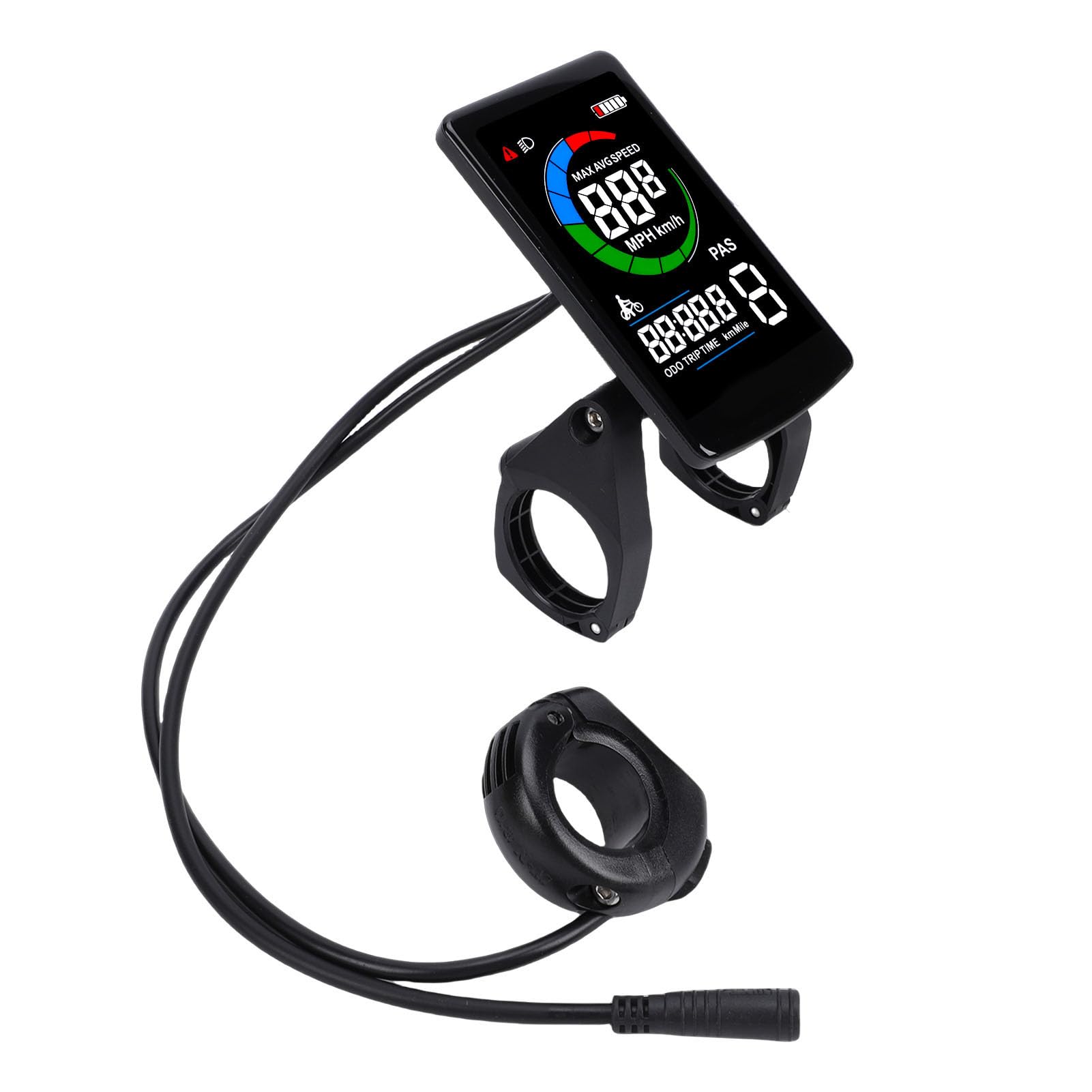 Naroote Wasserdichter E-Bike-Bedienfeldbildschirm, Fahrrad-Tachometer, Bedienfeld mit 5-poligem Anschluss, Ideal für G340 G320 Mittelmotor