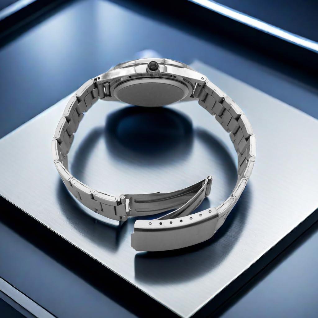 Analoges Quarzwerk Blindenuhr taktile mit Edelstahl Armband für für Sehbehinderte,Blinde oder ältere Menschen