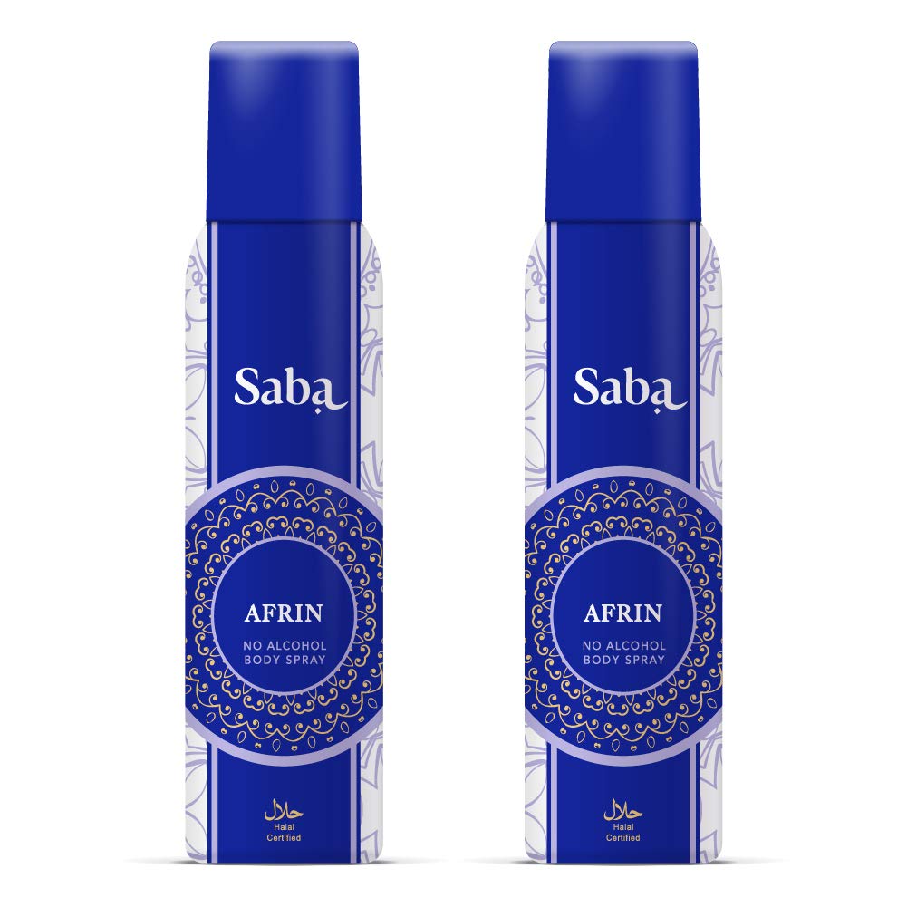 Saba Afrin Non-Alcoholic Deodorant Body Spray (Pack of 2) Infused with Gardenica Flower and Rose Petals Fragrance, Long-Lasting Freshness-image-16