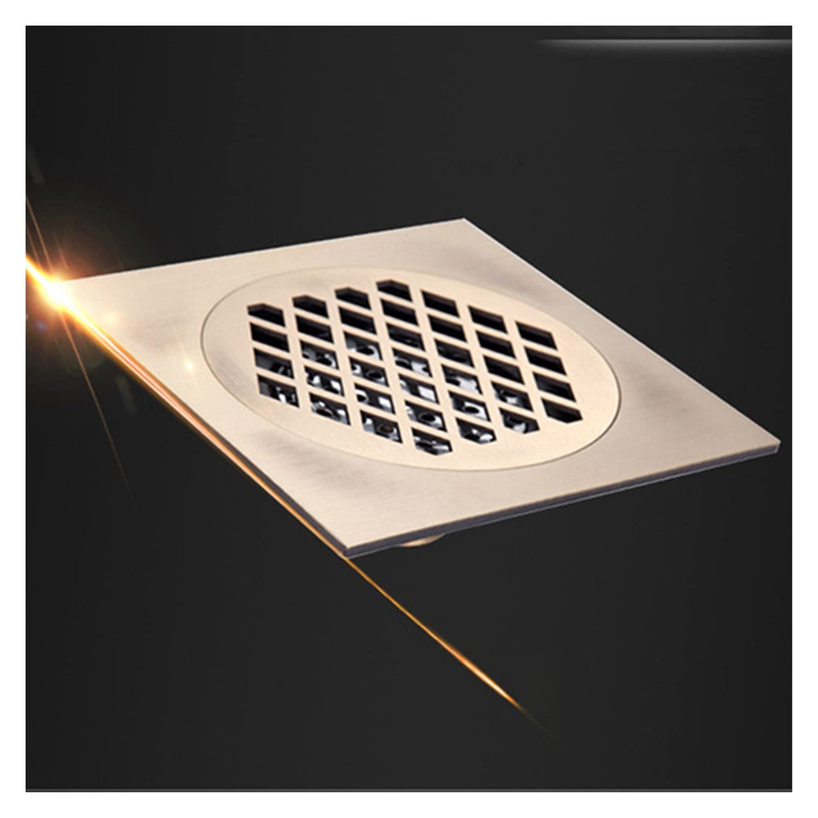Desagüe Ducha,Sumidero Ducha,Drenaje de Piso Drenaje de piso Negro 15 × 15 cm Drenajes cuadrados de baño de batas de baño Material de construcción Filtración Desodorización Ducha Drenaje Hardware(2)