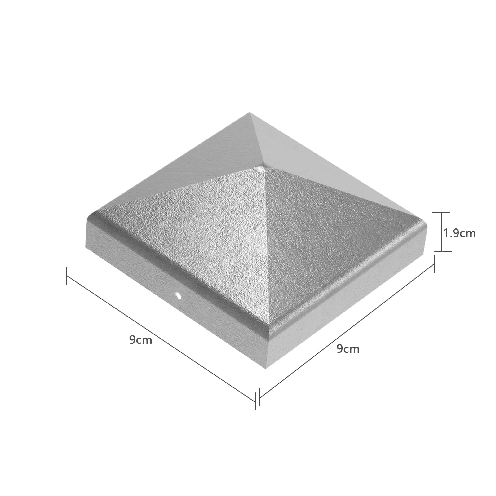 10 Chapeaux Poteau 9x9 cm, Acier Galvanisé Antirouille Pyramide