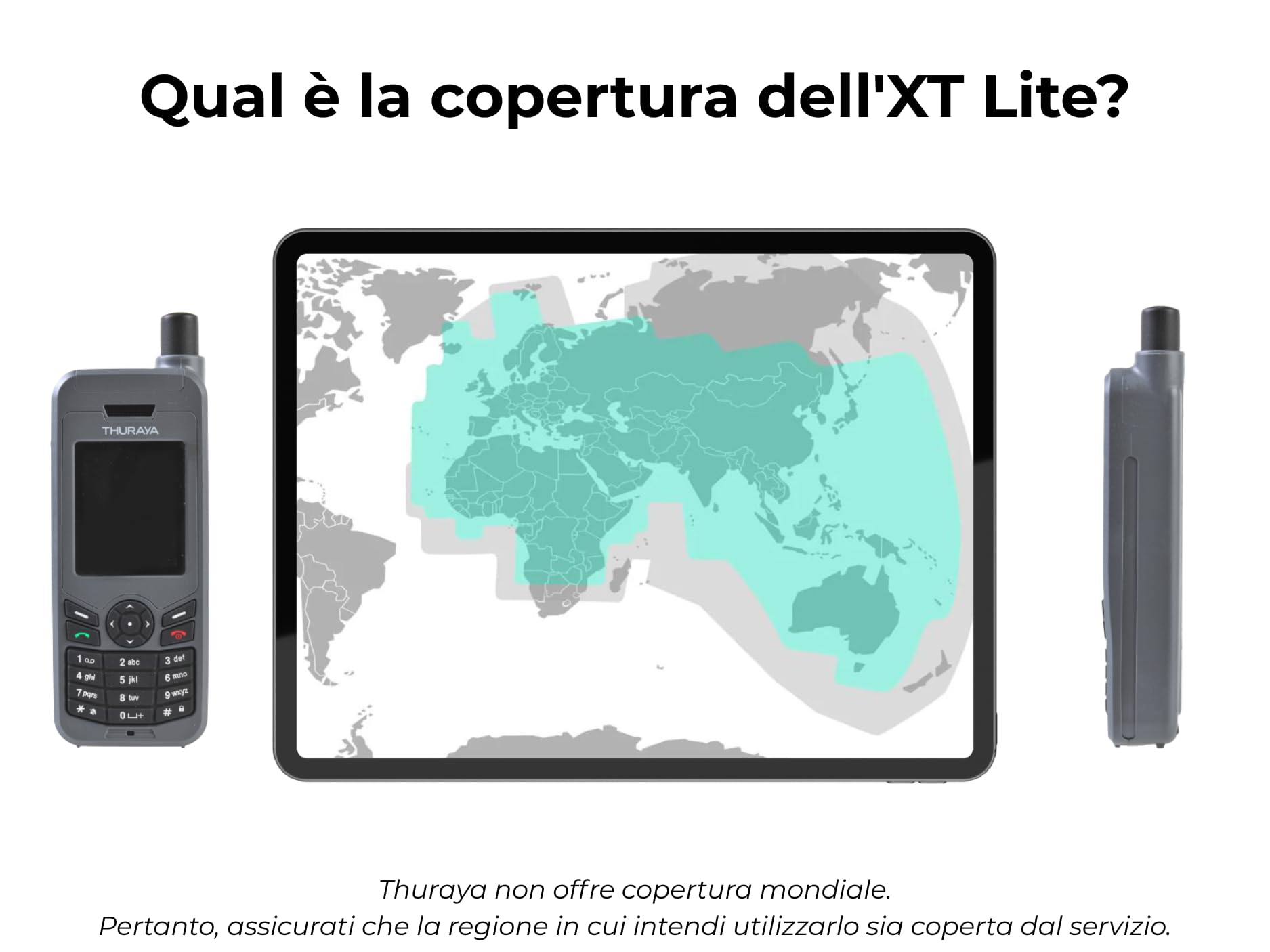 OSAT Telefono satellitare Thuraya XT-LITE + SIM Prepaid NOVA con 60 unità | Validità di 365 giorni | Copertura vocale e SMS per comunicazioni remote e di emergenza