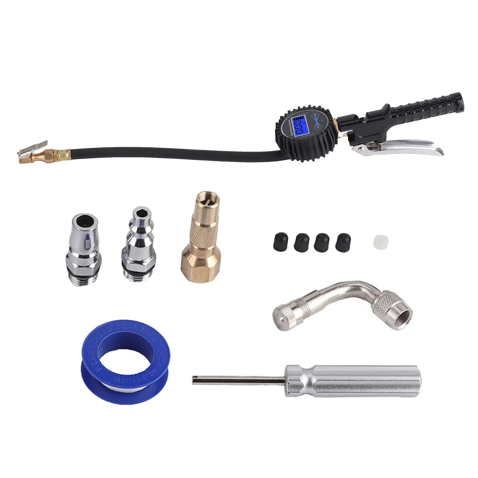 Manometro Digitale per Pneumatici, Preciso Manometro Digitale Auto Camion Moto Bicicletta con Valvola di Sfiato, 200 PSI, 4 Unità di Misura, Acciaio Inossidabile e Ottone for Veicoli e Biciclette