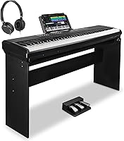 STRICH SDP-120 88-Key Hammer Action Weighted Digital Piano with Stand, Sustain Pedal, Wireless MIDI, 15W Speakers