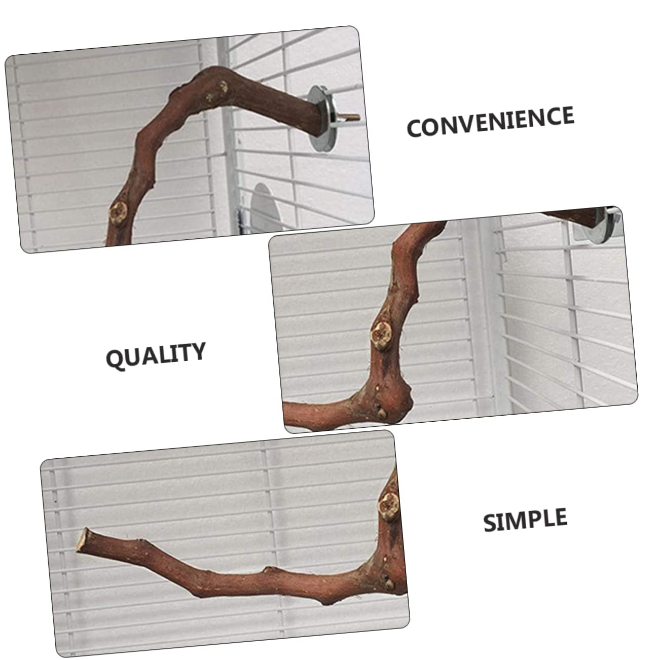 Angoily 3pezzi Per Uccelli Legno Per Addestramento e Gioco Giocattolo Per Pappagalli Struttura Semplice e Resistente Atmosfera Naturale Per La Gabbia Design Pratico Per Esercizio e