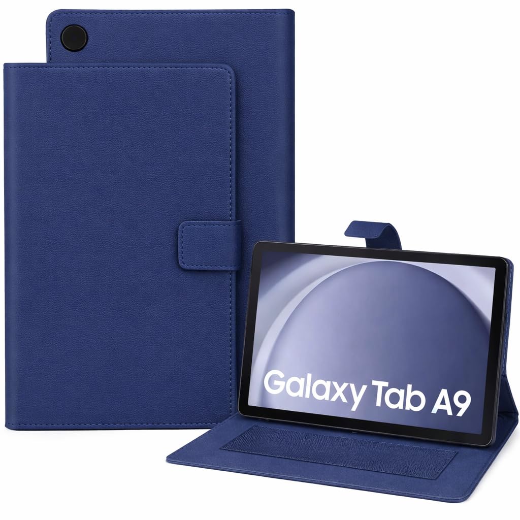 Cover for Samsung Galaxy Tab A9 8.7 Inch, Leather Flip Stand Case, Stand Function, Professional Theme [SM-X110/X115/X117] (Blue)-image-41