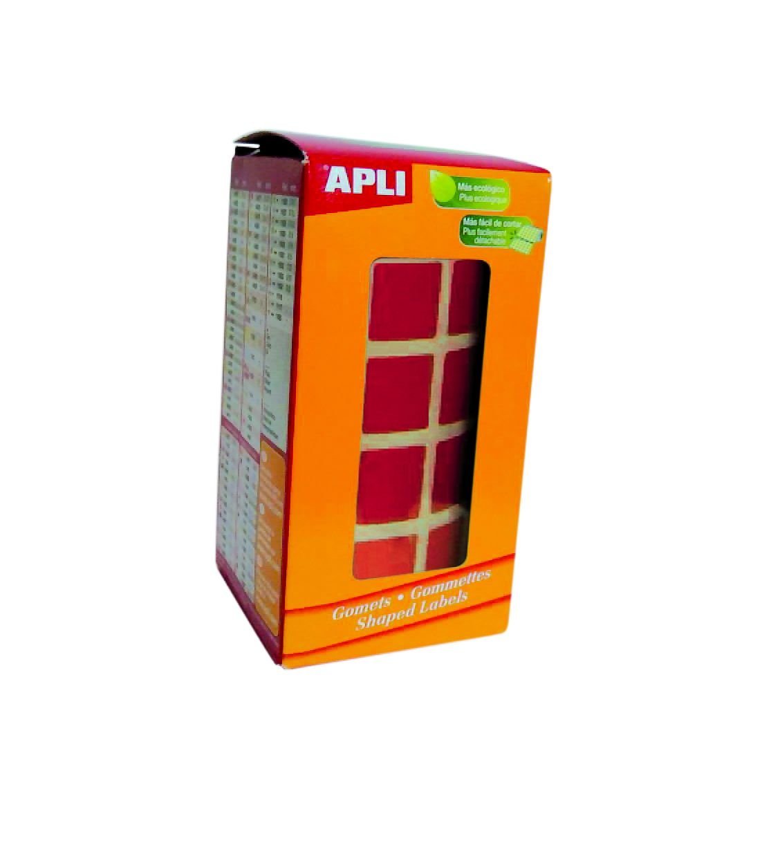APLI Kids 12477-Role Square Gomets 15mm Red