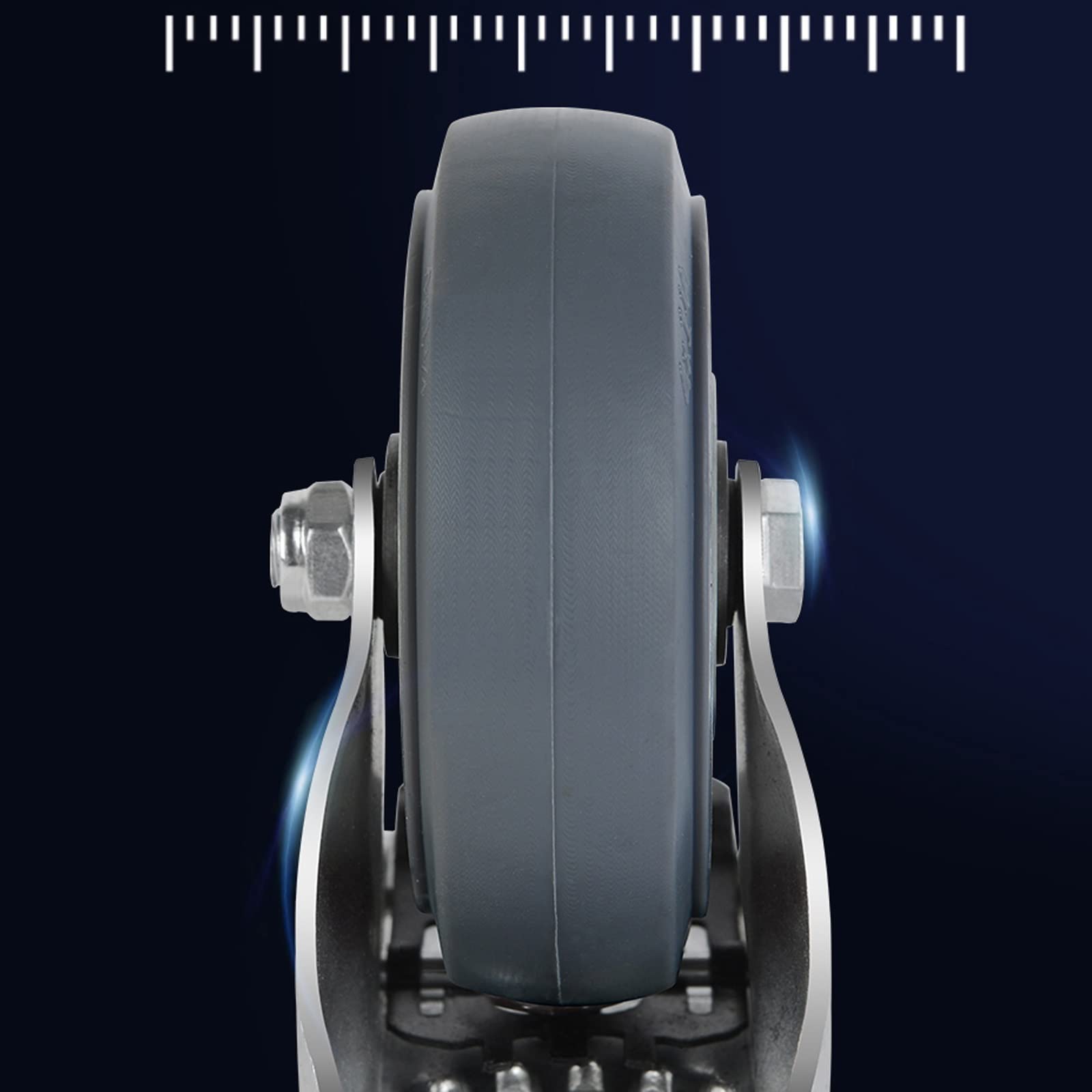HJXGQJM Ruote Pivottanti in Gomma, Ruote Girevoli con Freno, for Carrello Ruote for Spostare Mobili Ruote Mobili Rotazione 360°, 2 Ruote Piroettanti E 2 Ruote Frenanti Rotelle girevoli(7.5cm)