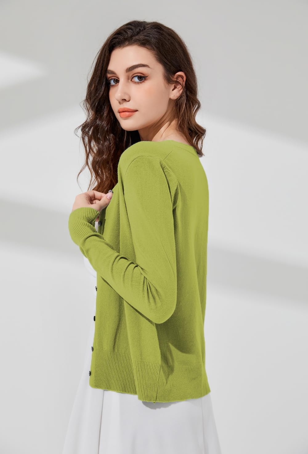 Sunfaynis Women's Long Sleeve Thin Lightweight Cardigan Sweaters for Women Dressy Summer Spring Fall Cardigan