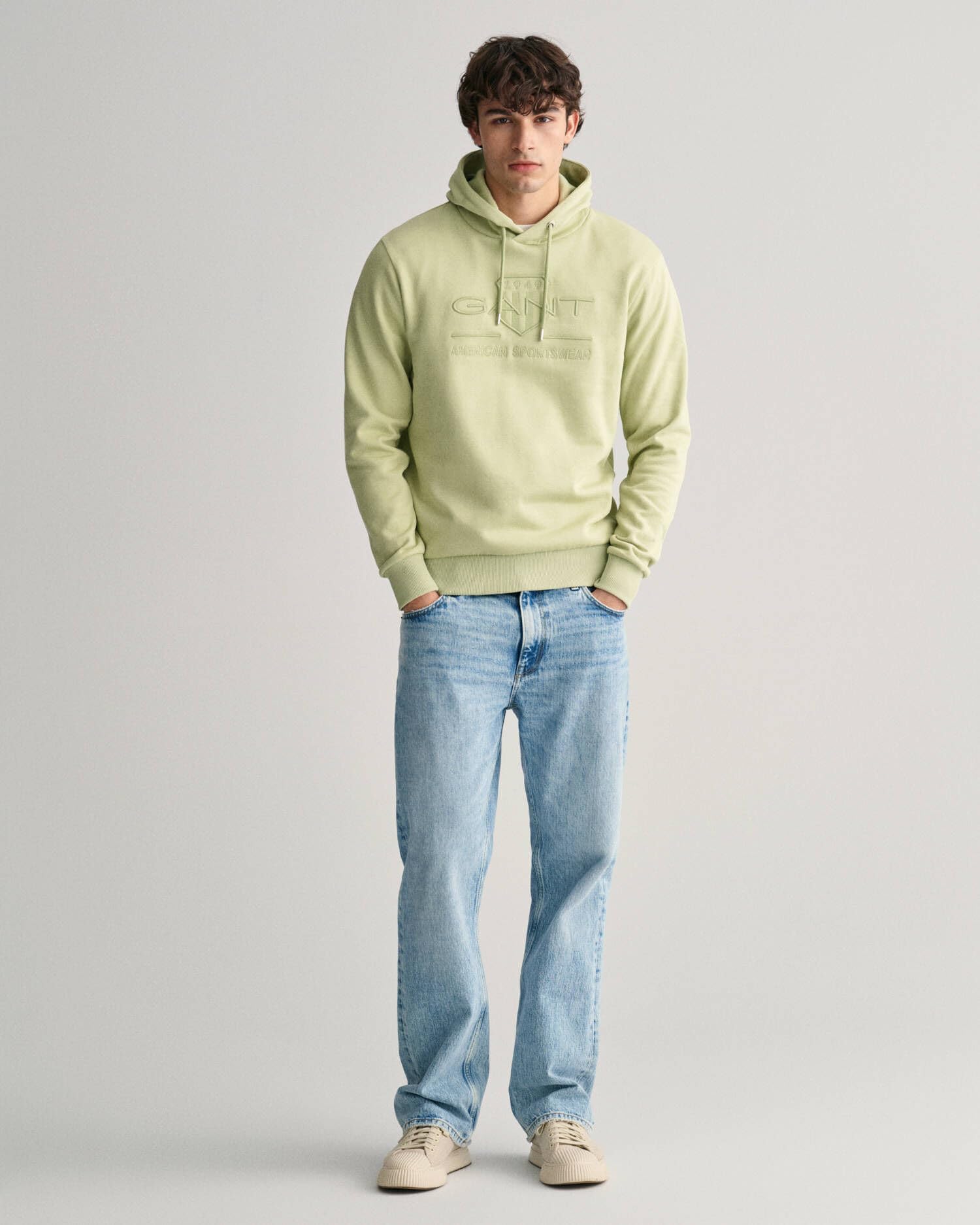 GANT Reg Tonal Shield męska bluza z kapturem, niebieski (Evening Blue), L