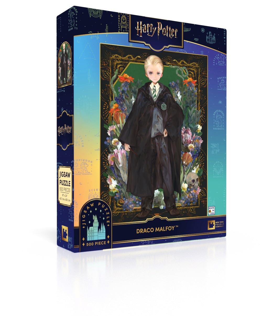 新品　ハリーポッター　スリザリン　ドラコ・マルフォイ　パズル　ポスター付き Amazon | New York Puzzle Company - ハリーポッター ドラコ