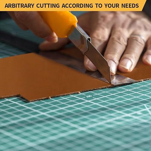 Miniatura 5 de RingSun Hojas de cuero marrón Bourbon de 12 x 12 pulgadas para manualidades de cuero (0.079 in), cuero de grano completo