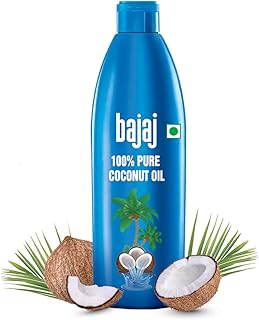 Bajaj 100% Pure Coconut Oil 600ml | Made with Premium Grade 1 Quality Coconuts Price in India