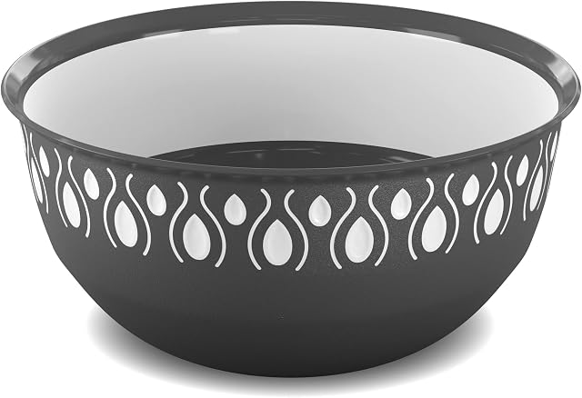 Visibee Mixing Bowls for Baking, Mixing and Cooking, Deep Freeze, Microwave and Dishwasher Safe, Compact, Stackable, Nesting Design, BPA Free - 3 Litre (Grey)
