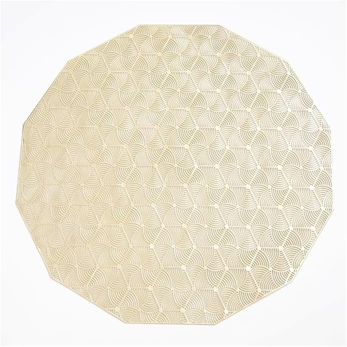 Polygonal Placemats Hollow Anti-Slip Mats Table Coasters Insulation Decorative Western(Gray)