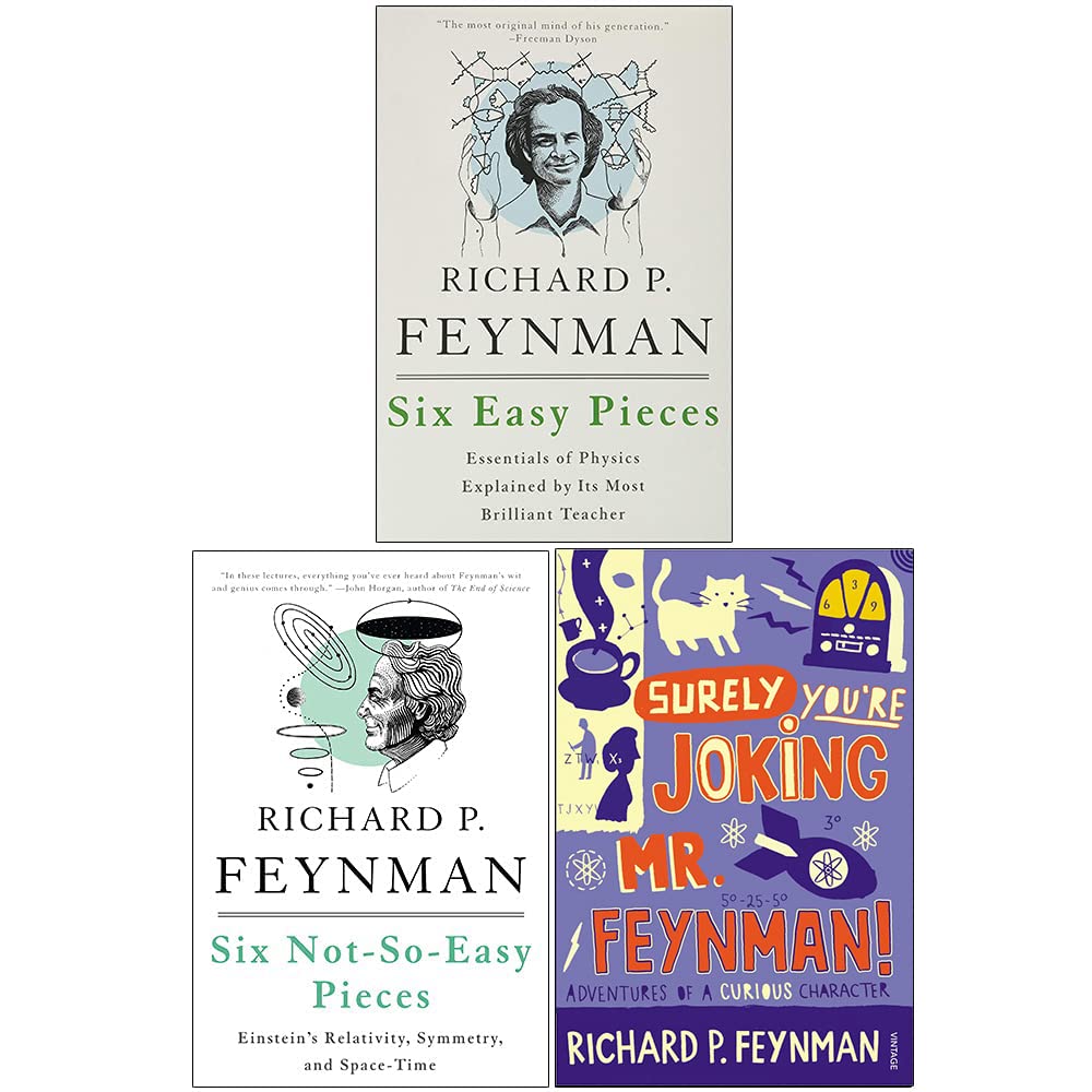 Lingtoolator 3 Books Set (Six Easy Pieces, Six Not-so-Easy Pieces, "Surely You're Joking, Mr. Feynman!")