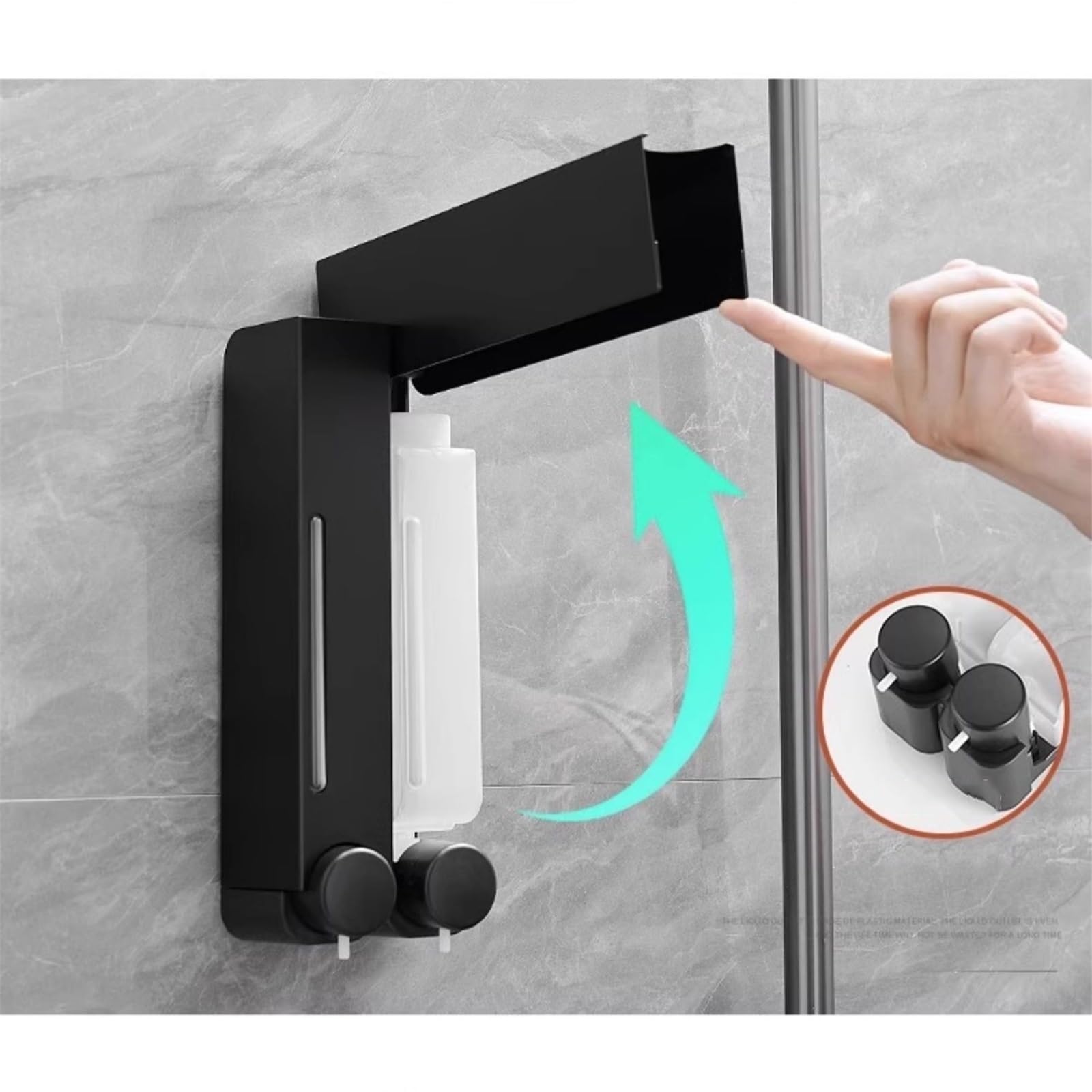 Dispenser Di Sapone Dispenser di sapone a doppia testa in acciaio inossidabile for uso domestico, bottiglia lozione da parete for bagno dell'hotel