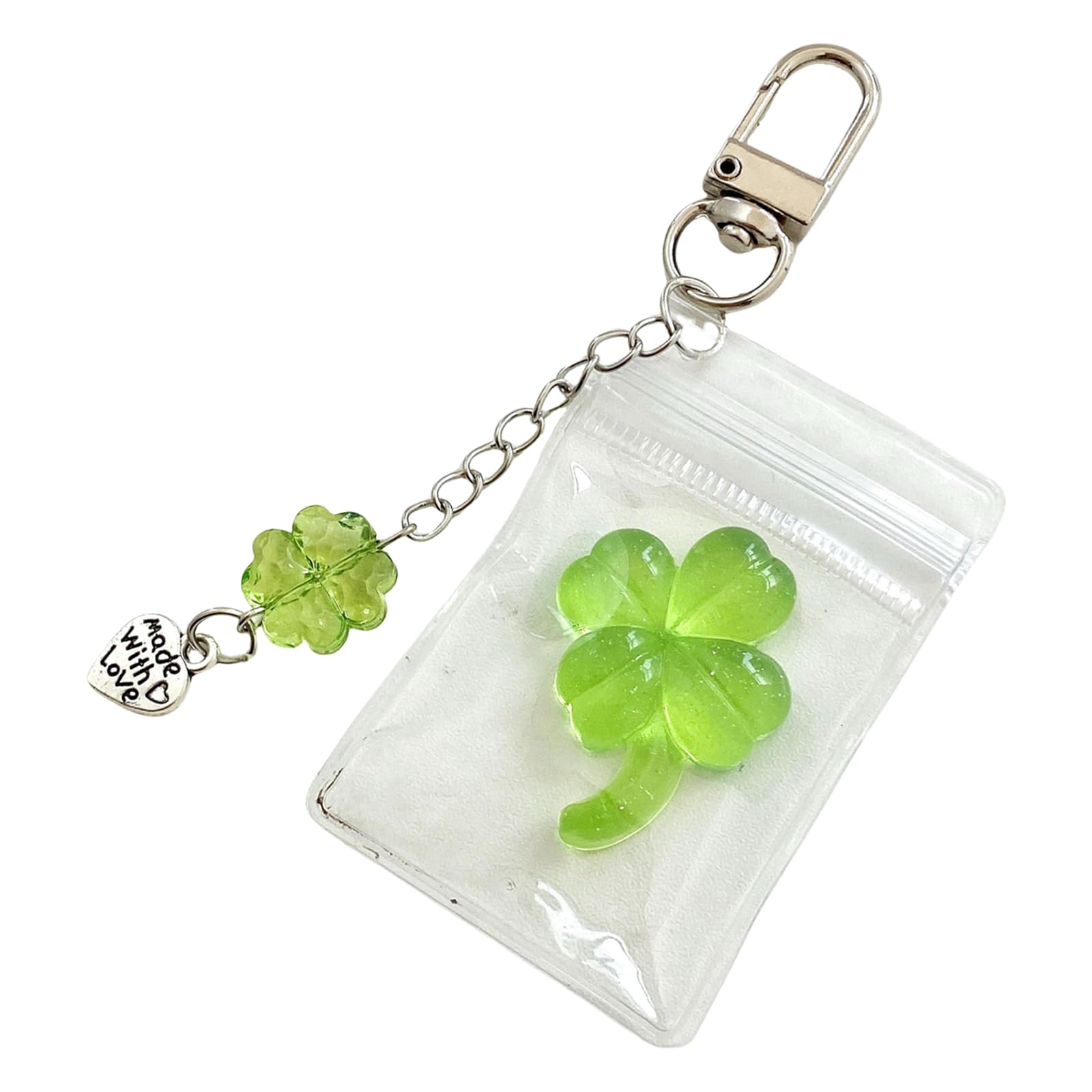 NVOQILIN Resin Four Leaf Clovers Charm Keychain Stylish Phone Charm Strap For Women And Teens Soft And Lightweight Accessory Travel Keychain